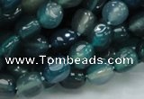 CAG213 15.5 inches 8*10mm freeform blue agate gemstone beads