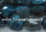 CAG217 15.5 inches 15*20mm faceted nugget blue agate gemstone beads