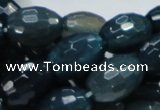 CAG219 15.5 inches 13*18mm faceted rice blue agate gemstone beads