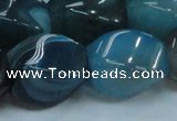 CAG221 15.5 inches 17*25mm twisted blue agate gemstone beads