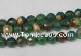 CAG2221 15.5 inches 6mm faceted round fire crackle agate beads