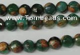 CAG2222 15.5 inches 8mm faceted round fire crackle agate beads