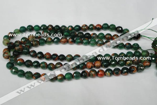 CAG2223 15.5 inches 10mm faceted round fire crackle agate beads