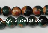 CAG2224 15.5 inches 12mm faceted round fire crackle agate beads