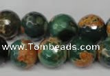 CAG2226 15.5 inches 16mm faceted round fire crackle agate beads