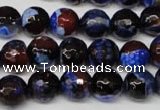 CAG2233 15.5 inches 10mm faceted round fire crackle agate beads