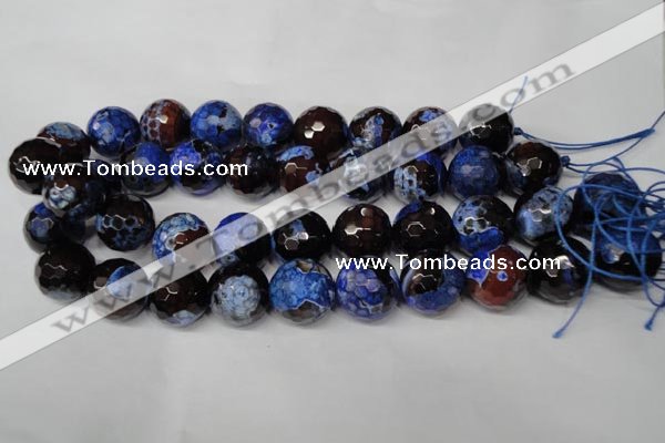 CAG2236 15.5 inches 16mm faceted round fire crackle agate beads