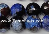 CAG2237 15.5 inches 18mm faceted round fire crackle agate beads