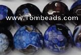 CAG2238 15.5 inches 20mm faceted round fire crackle agate beads
