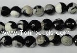 CAG2242 15.5 inches 8mm faceted round fire crackle agate beads