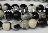 CAG2243 15.5 inches 10mm faceted round fire crackle agate beads