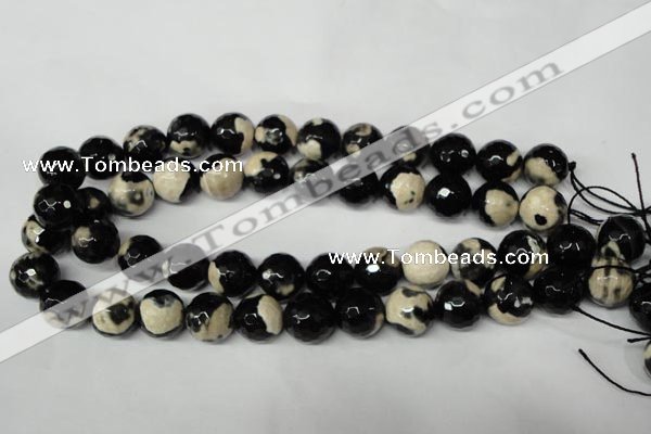 CAG2246 15.5 inches 16mm faceted round fire crackle agate beads