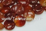 CAG225 15.5 inches 12mm flat round red agate gemstone beads