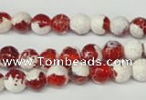 CAG2251 15.5 inches 6mm faceted round fire crackle agate beads