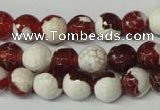 CAG2253 15.5 inches 10mm faceted round fire crackle agate beads