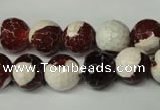 CAG2254 15.5 inches 12mm faceted round fire crackle agate beads