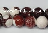 CAG2255 15.5 inches 14mm faceted round fire crackle agate beads