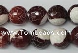 CAG2257 15.5 inches 18mm faceted round fire crackle agate beads