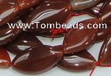 CAG226 15.5 inches 12*23mm marquise red agate gemstone beads