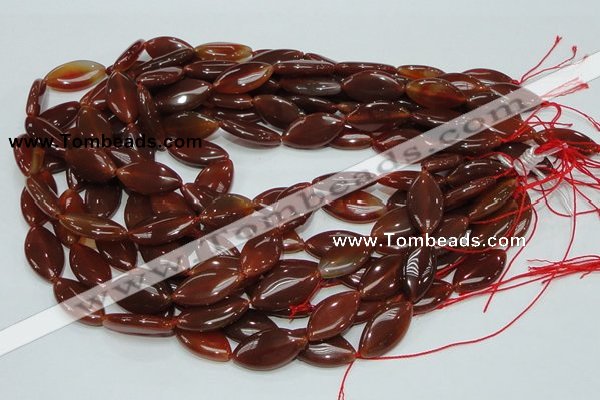 CAG226 15.5 inches 12*23mm marquise red agate gemstone beads