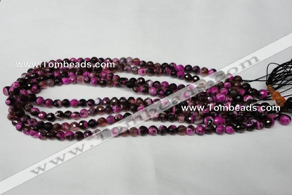 CAG2261 15.5 inches 6mm faceted round fire crackle agate beads