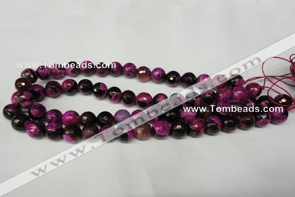 CAG2263 15.5 inches 10mm faceted round fire crackle agate beads