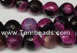 CAG2264 15.5 inches 12mm faceted round fire crackle agate beads