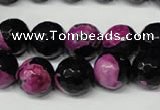 CAG2265 15.5 inches 14mm faceted round fire crackle agate beads