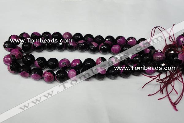 CAG2265 15.5 inches 14mm faceted round fire crackle agate beads