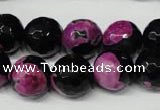 CAG2266 15.5 inches 16mm faceted round fire crackle agate beads