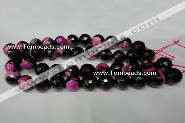 CAG2267 15.5 inches 18mm faceted round fire crackle agate beads