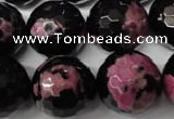 CAG2268 15.5 inches 20mm faceted round fire crackle agate beads