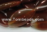 CAG227 15.5 inches 16*30mm marquise red agate gemstone beads