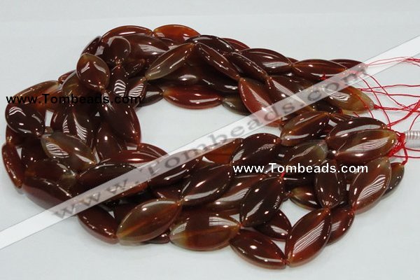 CAG227 15.5 inches 16*30mm marquise red agate gemstone beads