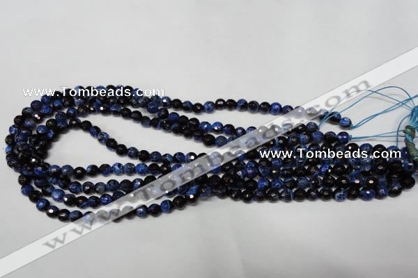 CAG2271 15.5 inches 6mm faceted round fire crackle agate beads