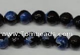 CAG2273 15.5 inches 10mm faceted round fire crackle agate beads