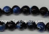 CAG2274 15.5 inches 12mm faceted round fire crackle agate beads