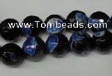 CAG2275 15.5 inches 14mm faceted round fire crackle agate beads