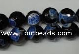 CAG2276 15.5 inches 16mm faceted round fire crackle agate beads