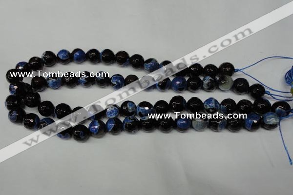 CAG2277 15.5 inches 18mm faceted round fire crackle agate beads