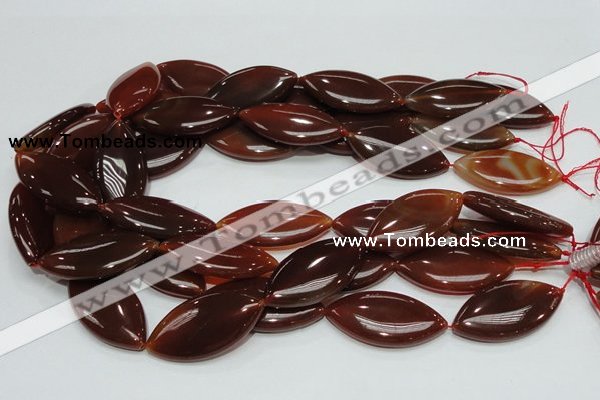 CAG228 15.5 inches 20*40mm marquise red agate gemstone beads