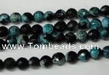 CAG2281 15.5 inches 6mm faceted round fire crackle agate beads