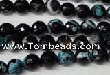 CAG2282 15.5 inches 8mm faceted round fire crackle agate beads