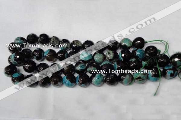 CAG2287 15.5 inches 18mm faceted round fire crackle agate beads