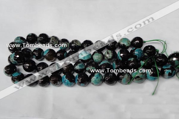 CAG2287 15.5 inches 18mm faceted round fire crackle agate beads