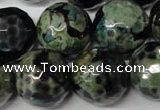 CAG2288 15.5 inches 20mm faceted round fire crackle agate beads