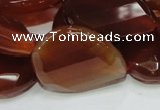 CAG230 15.5 inches 22*30mm faceted twisted teardrop red agate beads