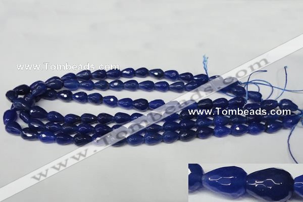 CAG2302 15.5 inches 8*12mm faceted teardrop agate gemstone beads