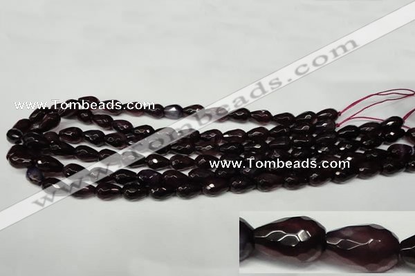 CAG2303 15.5 inches 8*12mm faceted teardrop agate gemstone beads