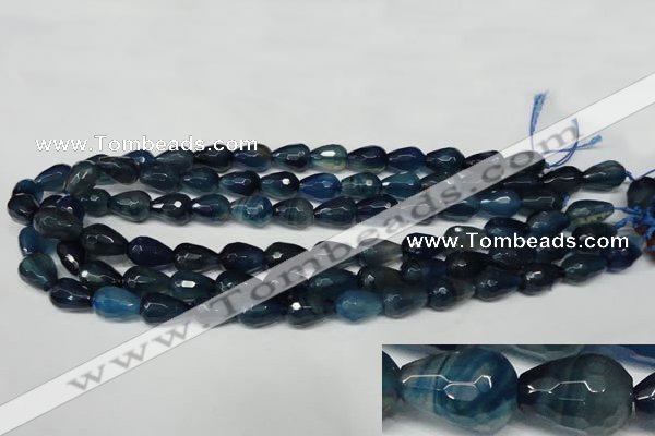 CAG2304 15.5 inches 10*14mm faceted teardrop agate gemstone beads